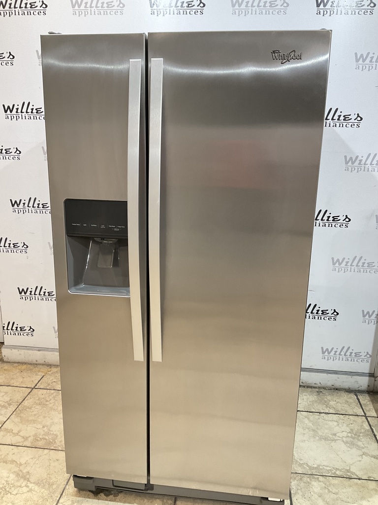 Whirlpool Used Refrigerator Side by Side 33x65 1/2” (Stainless Steel) 