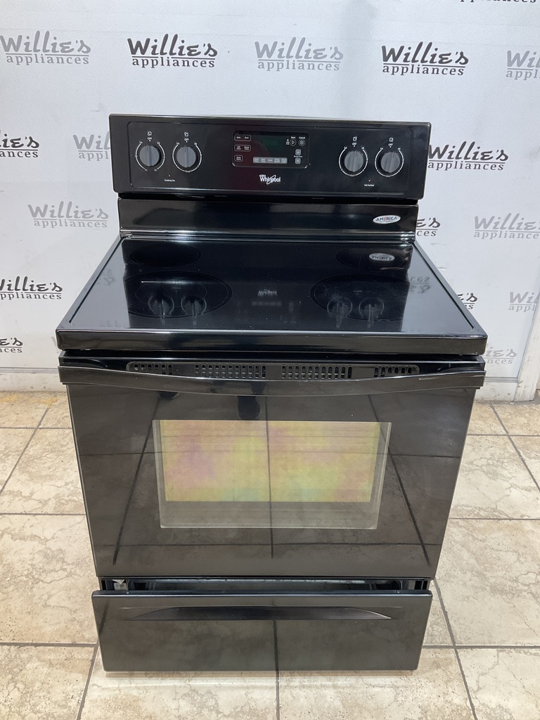Whirlpool Used Electric Stove 220volts (40/50 AMP) 30inches {no cord} (Black)
