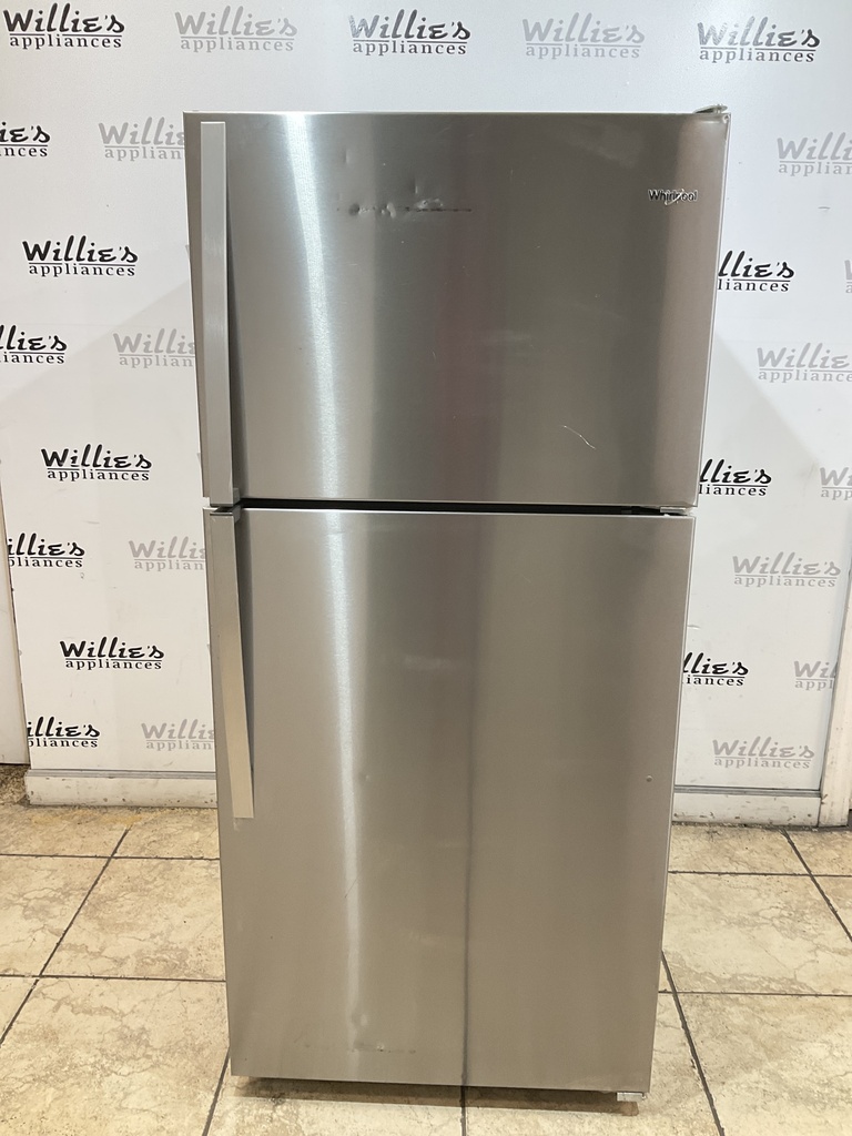 Whirlpool Used Refrigerator Top and Bottom 30x66 (Stainless Steel) 
