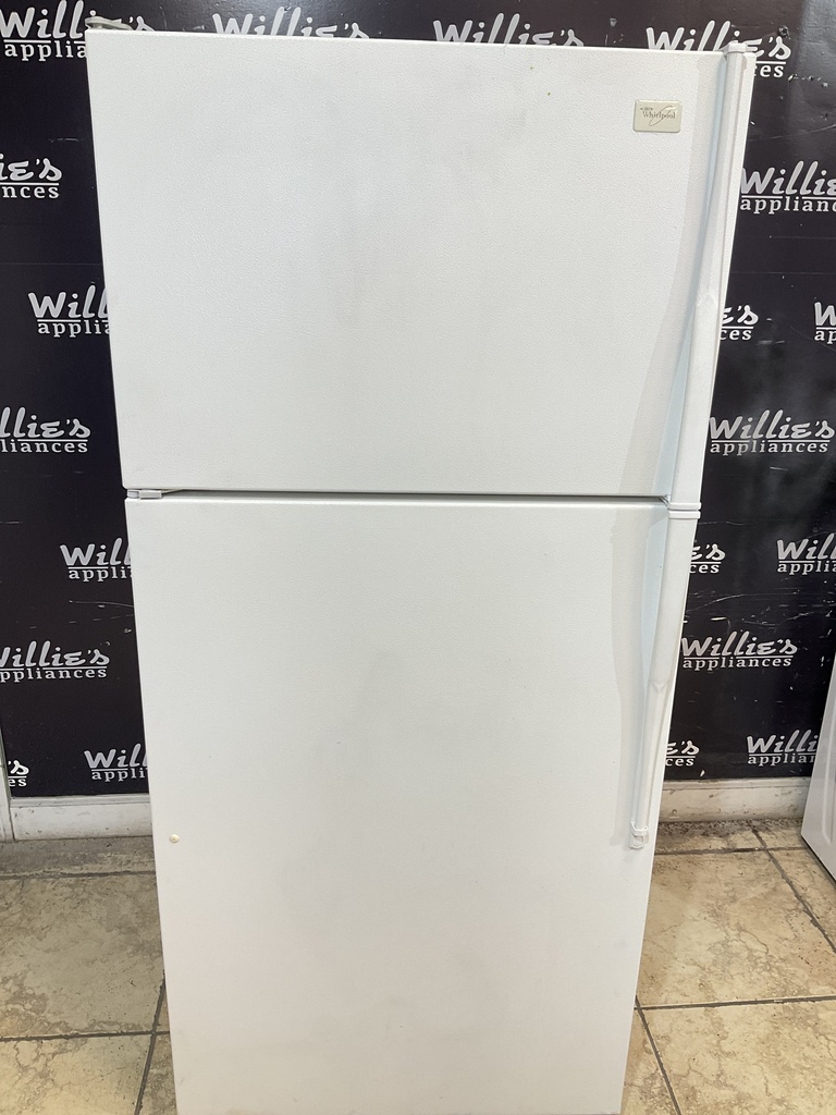 Whirlpool Used Refrigerator Top and Bottom 28x62 1/2” (White) 