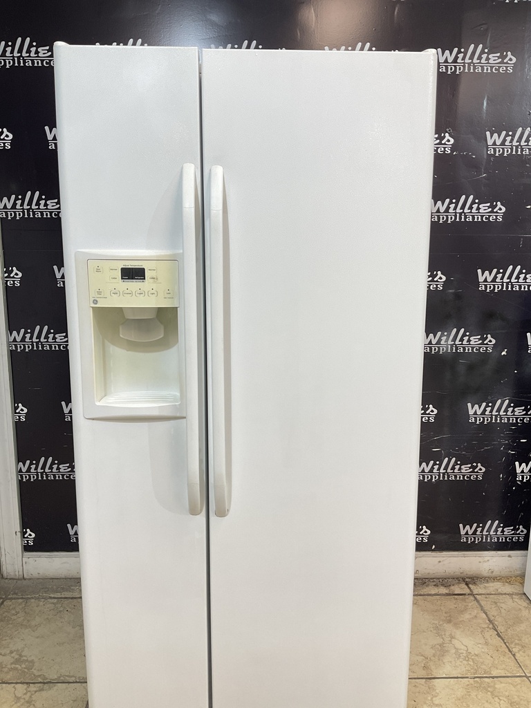 Ge Used Refrigerator Side by Side 36x69 1/2” (White) 