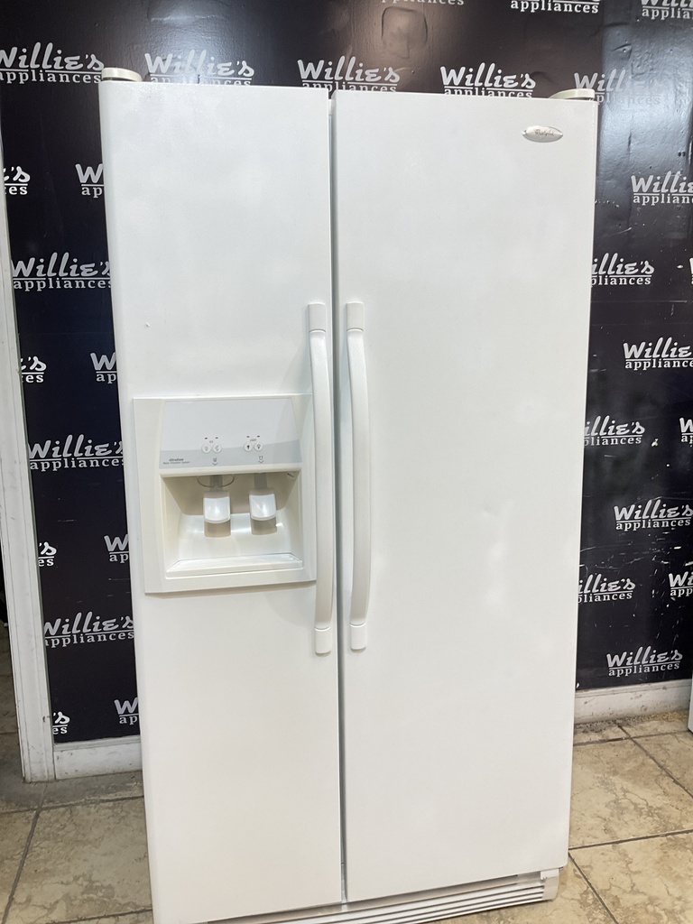 Whirlpool Used Refrigerator Side by Side 36x69 1/2” (White