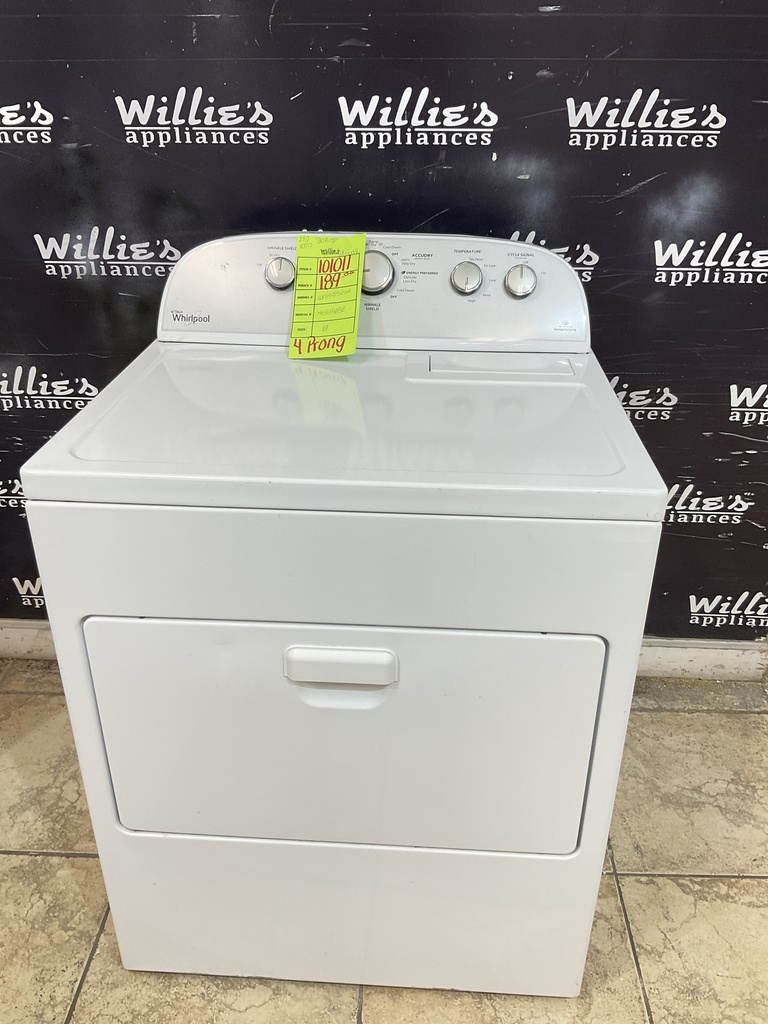 Whirlpool  Used Electric Dryer 220volts (30 AMP) 29inches {4 prong}  (White) 