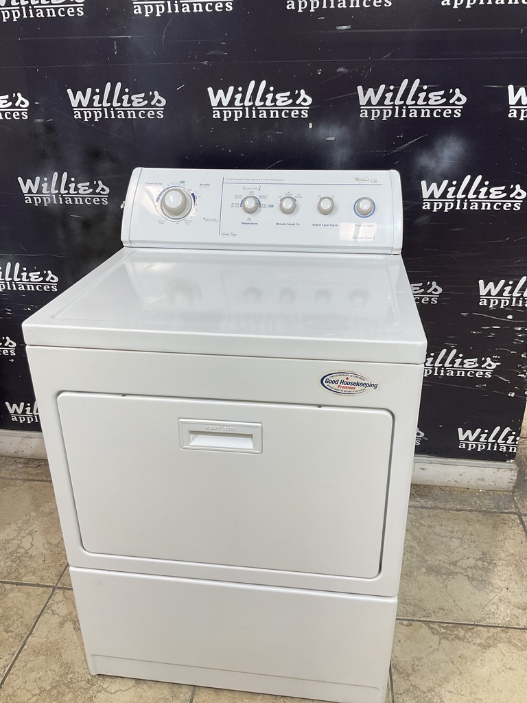 Whirlpool Used Electric Dryer 220volts (30 AMP) 27inches {3 prong} (White) 