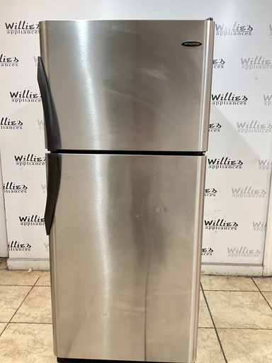 [101138] Frigidaire Used Refrigerator Top and Bottom 30x68 (Stainless Steel) 