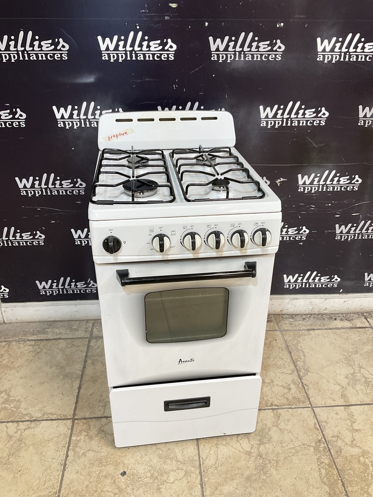 Avanti Used Gas Propane Stove 19 1/2” (White) 