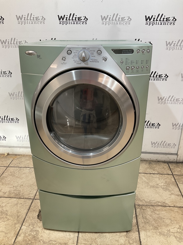 Whirlpool Used Electric Dryer 220volts (30 AMP) 27inches {3 prong} (Turquoise) 
