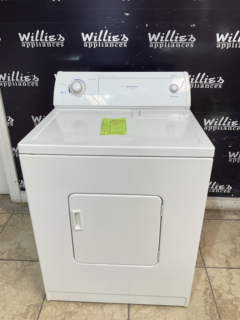 Whirlpool Used Electric Dryer 220volts (30 AMP) 29inches {3 prong} (White) 