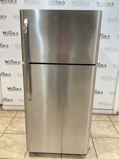 [101224] Frigidaire Used Refrigerator Top and Bottom 30x65 1/2” (Stainless Steel) 