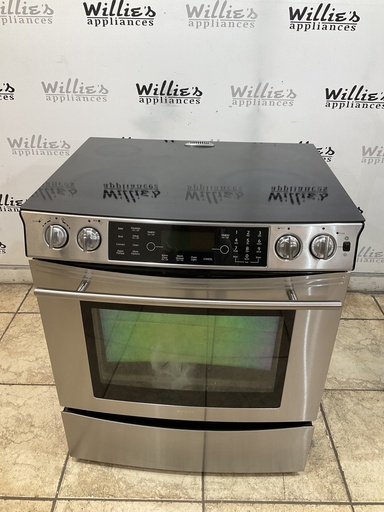 [101242] Jenn-Air Used Electric Stove 220volts (40/50 AMP) 30inches {no cord} (Stainless steel) 