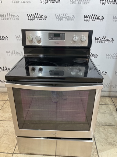 [101325] Whirlpool Used Electric Stove 220volts (40/50 AMP) 30inches {no cord} (Stainless Steel) 