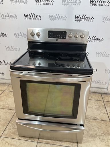 [101346] Kenmore Used Electric Stove 220volts (40/50 AMP) 30inches {4 prong} (Stainless Steel) 