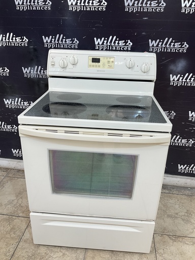 [101354] Whirlpool Used Electric Stove 220volts (49/50 AMP) 30inches {no cord} (Bisque) 