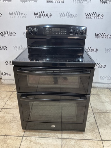 [101460] Ge Used Electric Stove Double Oven 220volts {40/50 AMP) 30inches {3 prong} (Black) 
