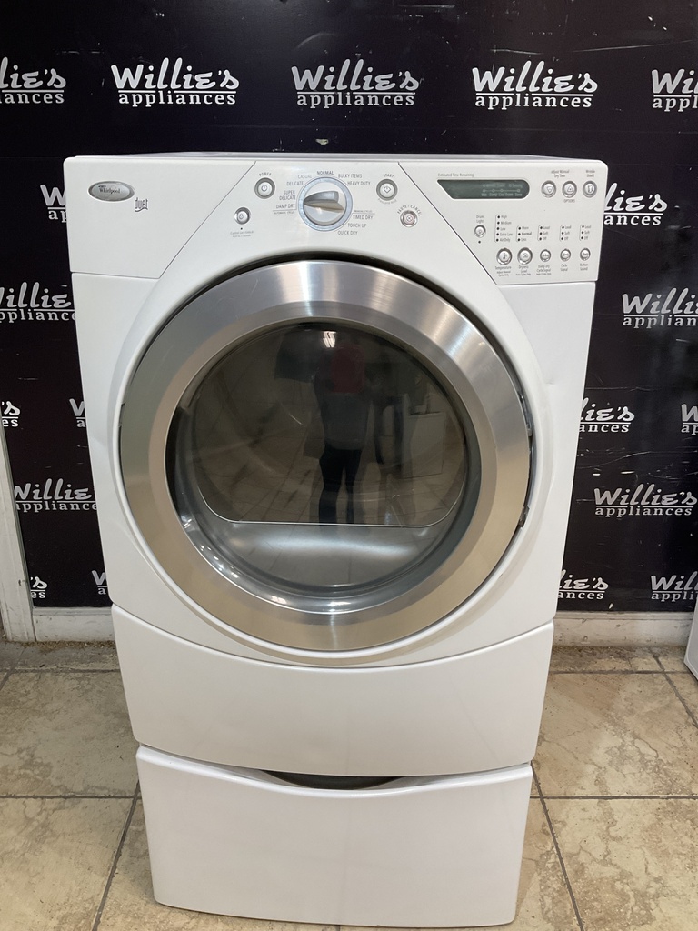 Whirlpool Used Electric Dryer 220volts (30 AMP) 27inches {3 prong} (White)