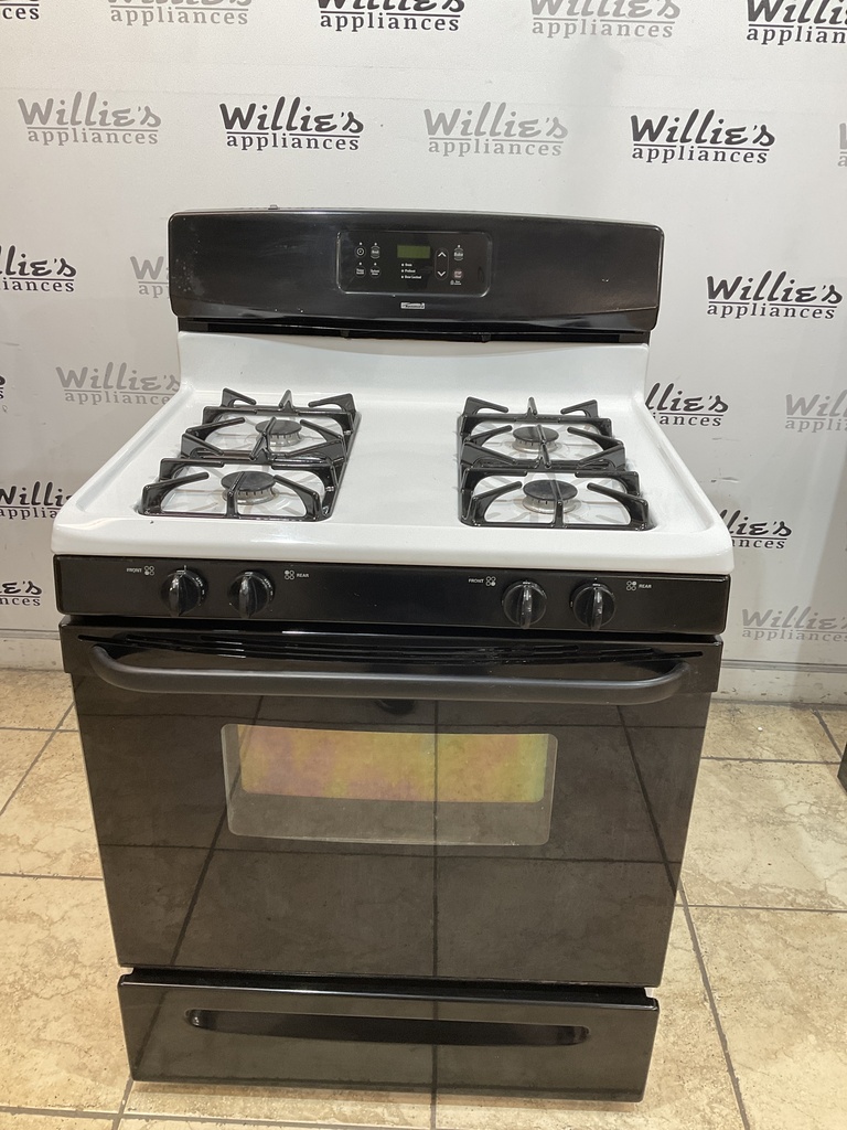 Kenmore Used Natural Gas Stove 30inches (White/Black) 