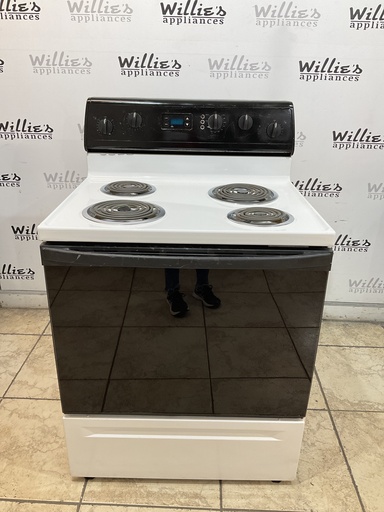 [101509] Whirlpool Used Electric Stove 220volts (40/50 AMP) 30inches {3 prong} (White/Black) 