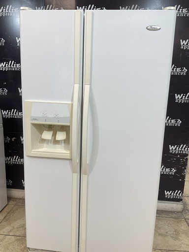 [101528] Whirlpool Used Refrigerator Side by Side 36x69 1/2” (White) 