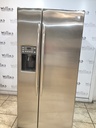 Ge Used Refrigerator Side by Side 33 1/2” x 69 1/2” (Stainless Steel) 