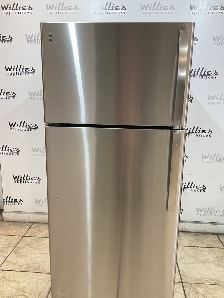 Ge Used Refrigerator Top and Bottom 28x64 (Stainless Steel) 