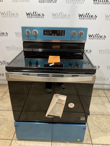 [101672] Whirlpool New Open Box Electric Stove Air Fryer 220volts (40/50 AMP) 30inches {no cord} (Stainless Steel)