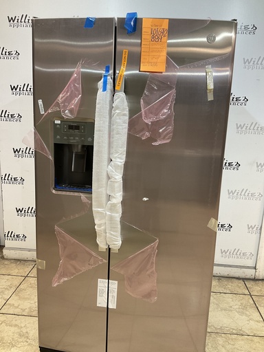 [101690] Ge New Open Box Refrigerator Side by Side 35 1/2” x 70 1/2” (Stainless Steel) 