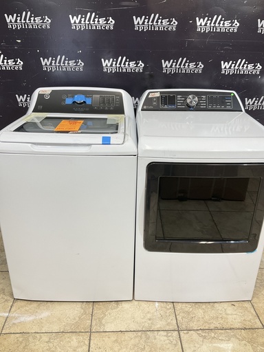 [101709] Ge New Open Box Electric Set Washer/Dryer 27inches {no cord} (White) 