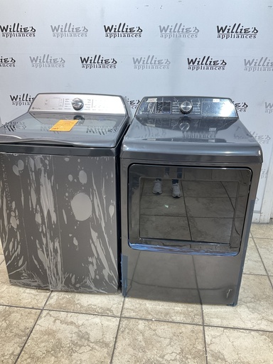 [101841] Ge New Open Box Natural Gas Set Washer/Dryer 27inches (Black) 