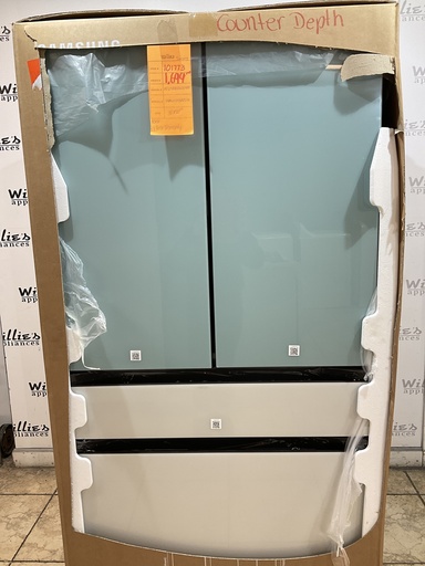 [101773] Samsung New Refrigerator French Door Counter Depth 36x70 1/2” (Ivory Beige/Turquoise) 