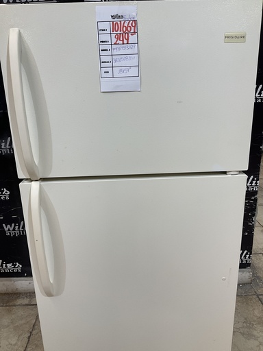 [101669] Frigidaire Used Refrigerator Top And Bottom 28 x 59 1/2 (Bisque) 