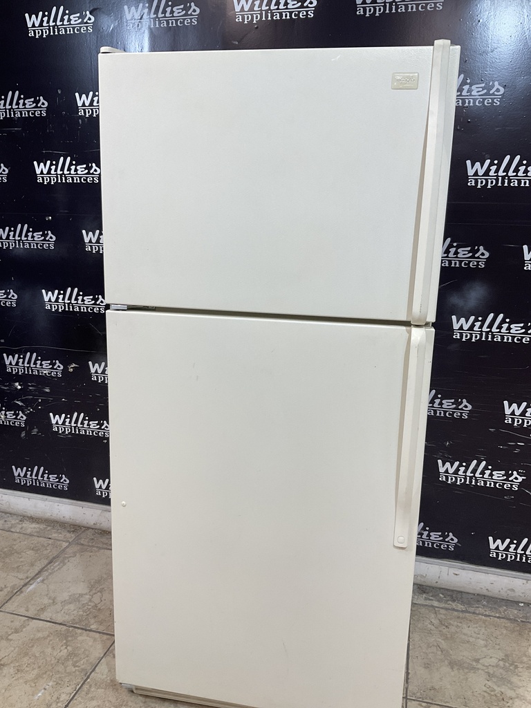 Whirlpool Used Refrigerator Top and Bottom 30x66 (Bisque) 