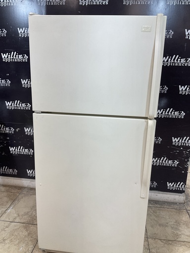 [101839] Whirlpool Used Refrigerator Top and Bottom 30x65 1/2” (Bisque) 