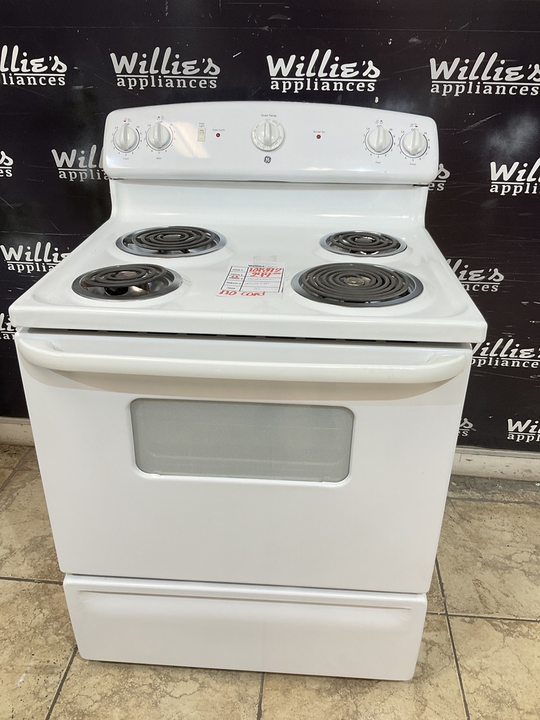 Ge Used Electric Stove 220volts (40/50 AMP) 30inches {no cord} (White) 