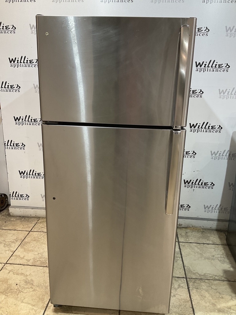 Ge Used Refrigerator Top and Bottom 28x64 1/2” (Stainless Steel) 