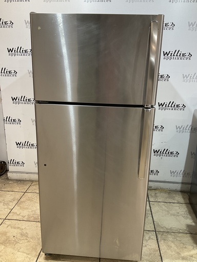 [101994] Ge Used Refrigerator Top and Bottom 28x64 1/2” (Stainless Steel) 