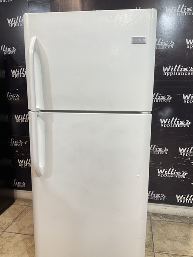 [102010] Frigidaire Used Refrigerator Top and Bottom 30x68 1/2” (White) 