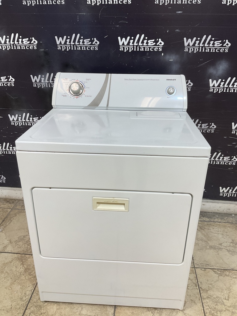 Admiral Used Electric Dryer 220volts (30 AMP) 29inches {no cord} (White)