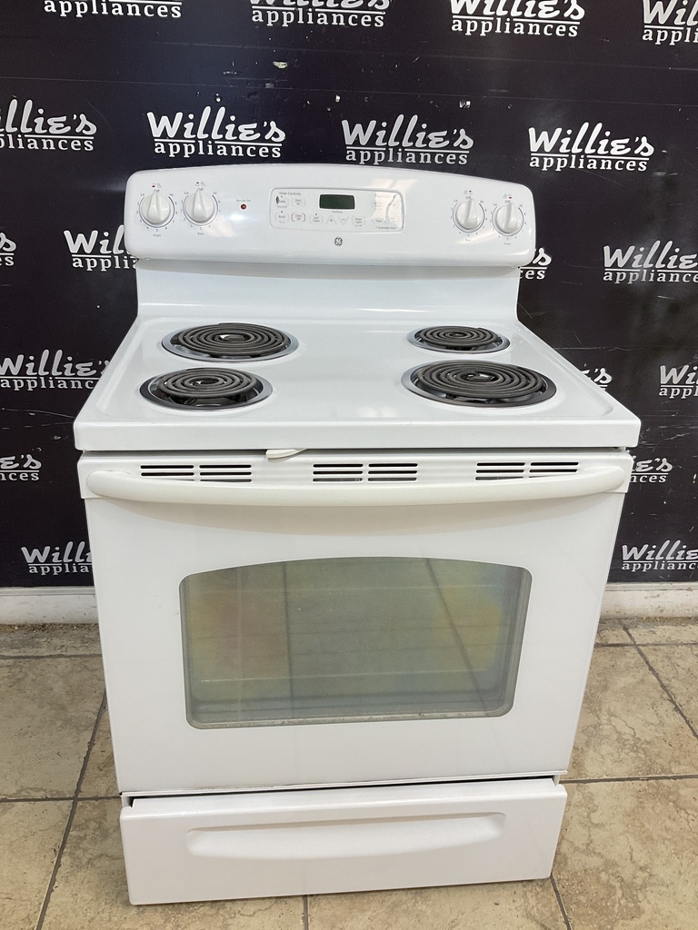 Ge Used Electric Stove 220volts (40/50 AMP) 30inches {no cord} (White) 