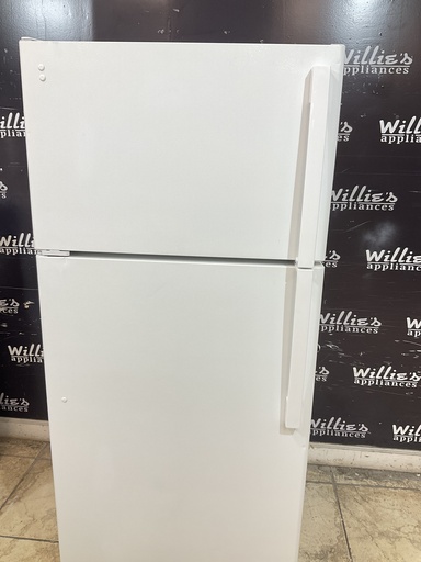 [102123] Ge Used Refrigerator Top and Bottom 28x64 1/2” (White) 