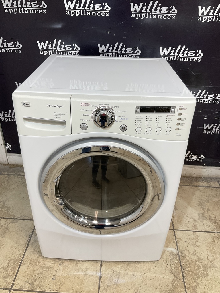 Lg Used Electric Dryer 220volts (30 AMP) 27inches {no cord} (White)