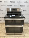 Ge Used Electric Stove Double Oven 220volts (40/50 AMP) 30inches {no cord} (Stainless steel) 