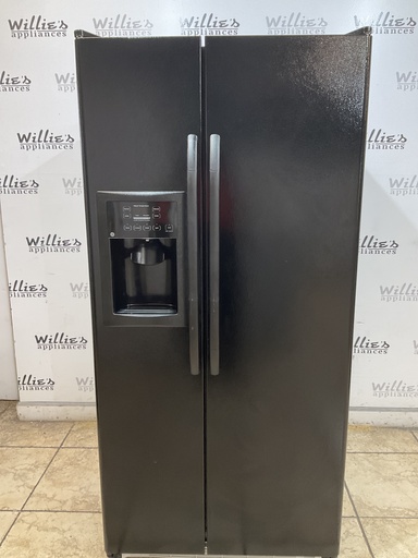 [102173] Ge Used Refrigerator Side by Side 32x67 1/2” (Black) 