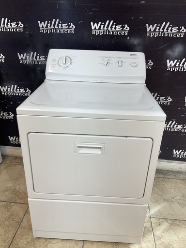[102167] Kenmore Used Electric Dryer 220volts (30 AMP) 27inches {no cord} (White) 