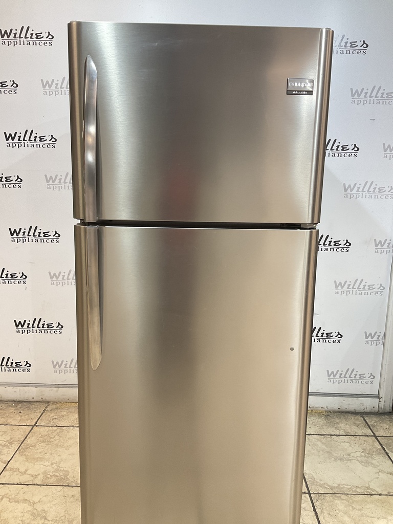 Frigidaire Used Refrigerator Top and Bottom 30x68 1/2” (Stainless Steel) 