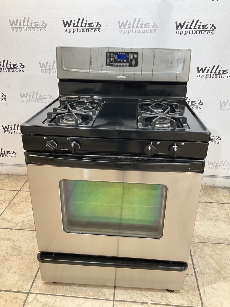 Whirlpool Used Natural Gas Stove 30inches (Stainless Steel)
