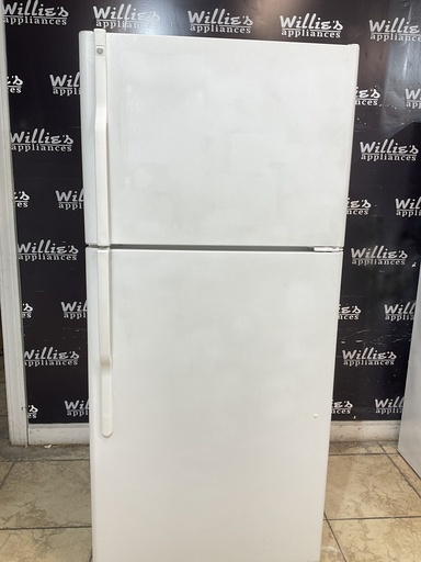 [102195] Ge Used Refrigerator Top and Bottom 30x66 1/2” (White) 