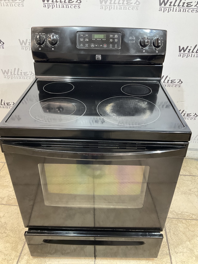 Kenmore Used Electric Stove 220volts (40/50 AMP) 30inches {no cord} (Black) 