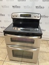 Ge Used Electric Stove Double Oven 220volts (40/50 AMP) 30inches {3 prong} (Stainless Steel) 