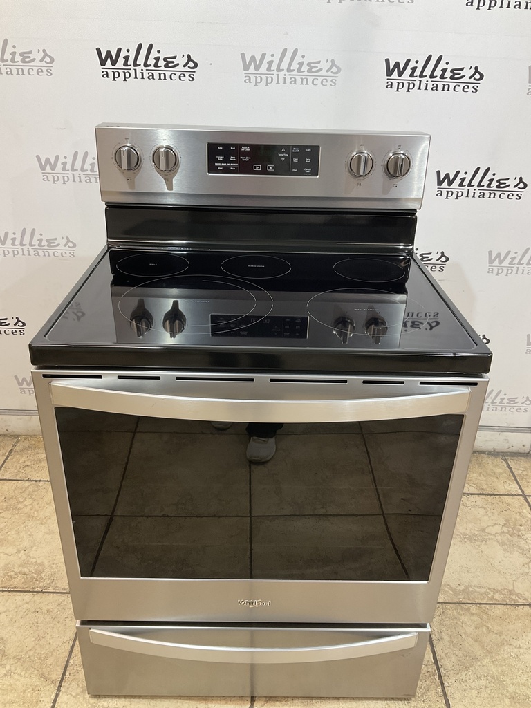 Whirlpool Used Electric Stove 220volts (40/50 AMP) 30inches {4 prong} (Stainless steel) 