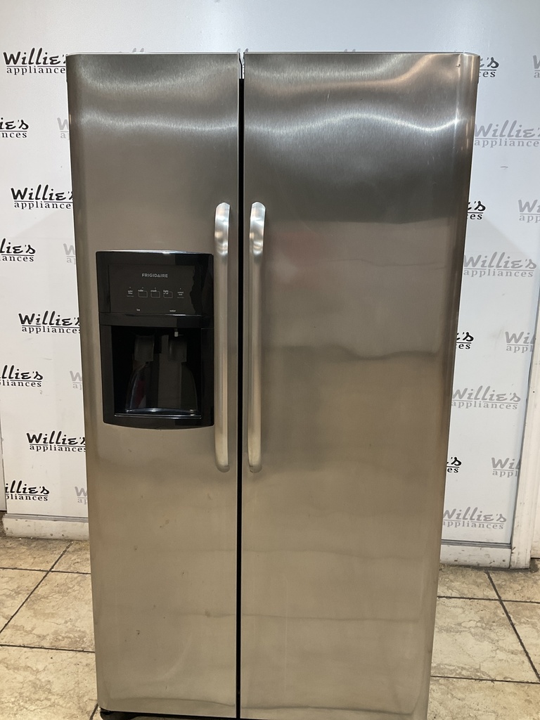 Frigidaire Used Refrigerator Side by Side 36 1/2” x 69 1/2” (Stainless Steel)